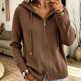 Cardigan con Cappuccio e Zip