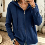 Cardigan con Cappuccio e Zip