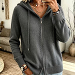 Cardigan con Cappuccio e Zip