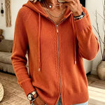 Cardigan con Cappuccio e Zip