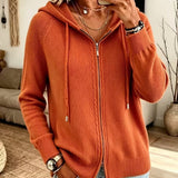 Cardigan con Cappuccio e Zip
