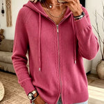 Cardigan con Cappuccio e Zip