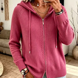 Cardigan con Cappuccio e Zip