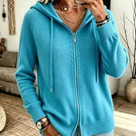 Cardigan con Cappuccio e Zip