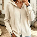 Cardigan con Cappuccio e Zip