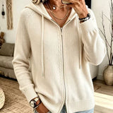 Cardigan con Cappuccio e Zip