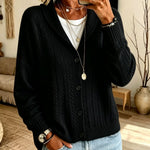 Cardigan con Collo a Sciarpa in Maglia Cable