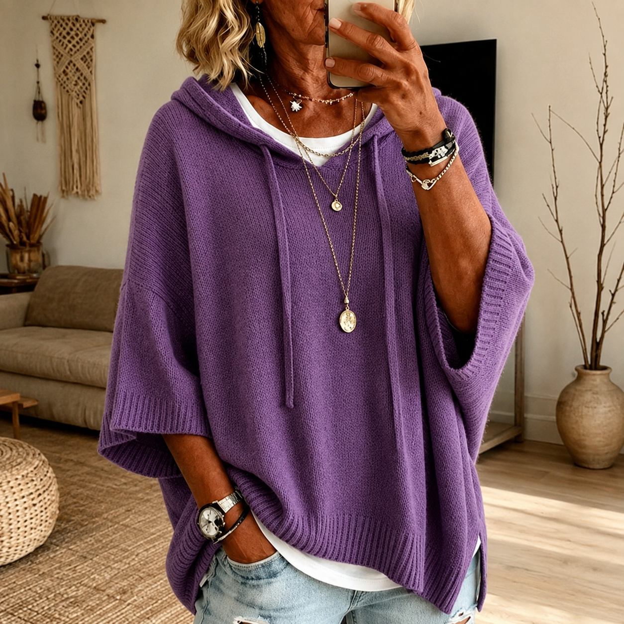 Élodie | Pull Poncho Viola