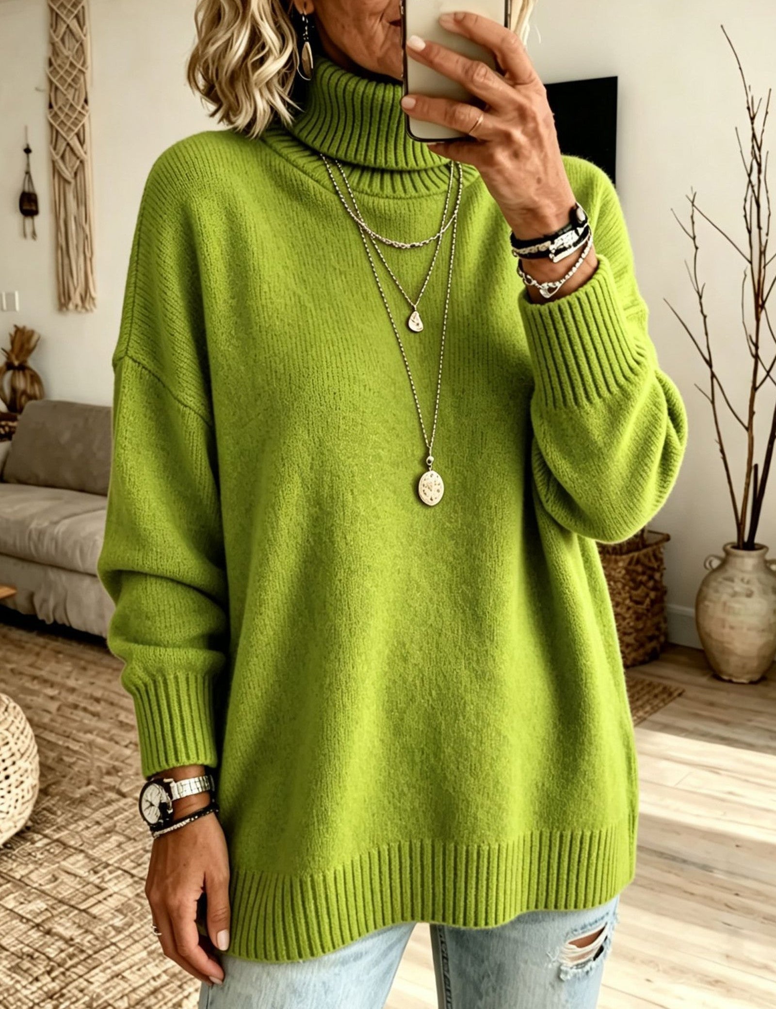 Maglione a Collo Alto Rilassato