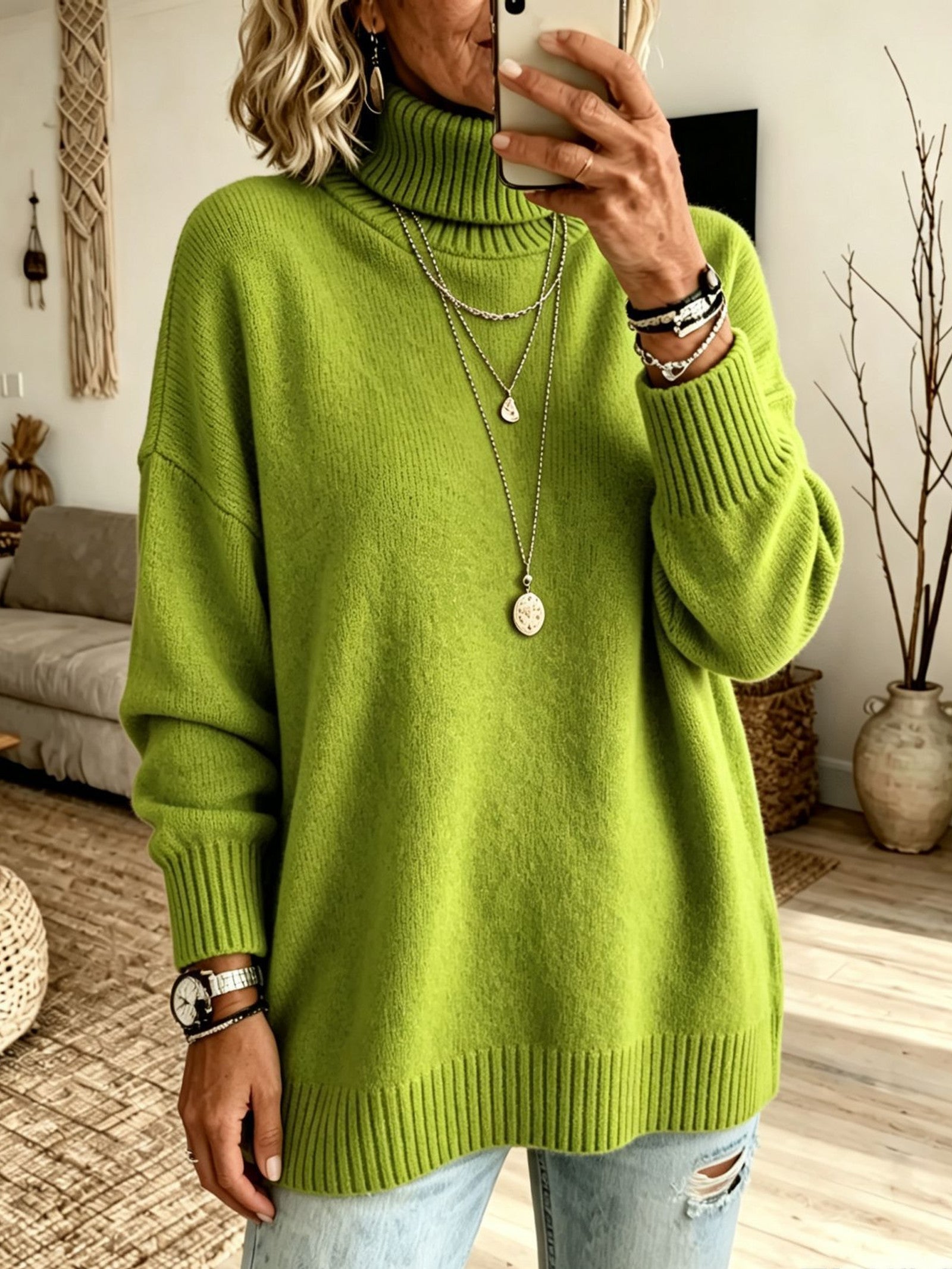 Maglione a Collo Alto Rilassato