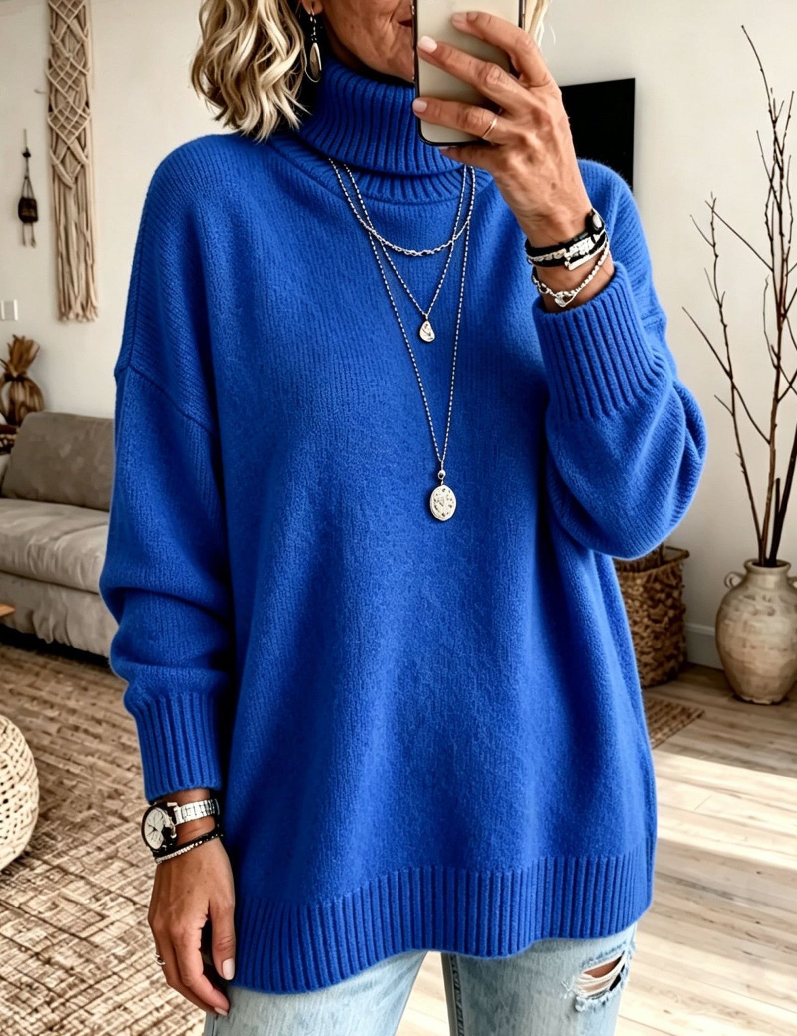 Maglione a Collo Alto Rilassato