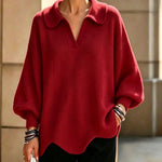 Maglione a Maglia con Collo Scallop