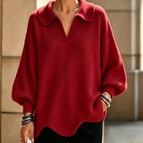 Maglione a Maglia con Collo Scallop