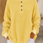 Maglione a maglia waffle con colletto a bottoni