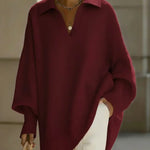 Maglione a V con maniche a pipistrello