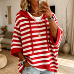 Mathilde | Poncho a Righe con Cappuccio