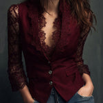 Noémie | Giacca Blazer Nera con Maniche Semi-Trasparenti