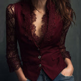 Noémie | Giacca Blazer Nera con Maniche Semi-Trasparenti