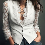 Noémie | Giacca Blazer Nera con Maniche Semi-Trasparenti