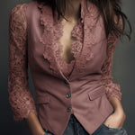 Noémie | Giacca Blazer Nera con Maniche Semi-Trasparenti
