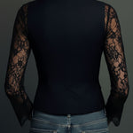 Noémie | Giacca Blazer Nera con Maniche Semi-Trasparenti