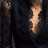 Noémie | Giacca Blazer Nera con Maniche Semi-Trasparenti