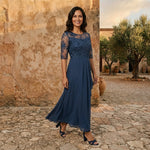 Ofelia – Abito Elegante in Chiffon con Pizzo