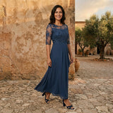 Ofelia – Abito Elegante in Chiffon con Pizzo