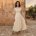 Ofelia – Abito Elegante in Chiffon con Pizzo