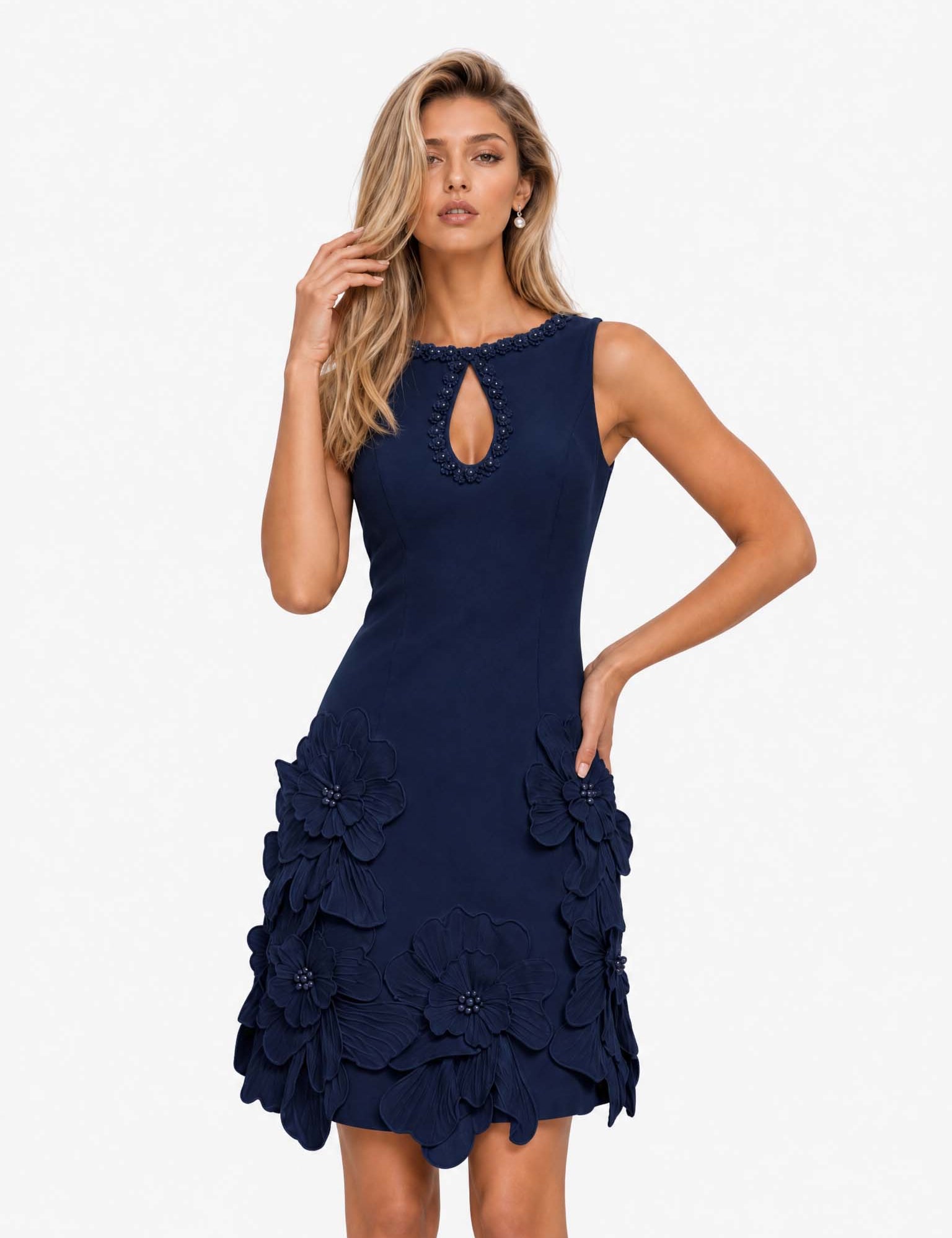 Pamela – Mini Abito Elegante Smanicato con Cut-out