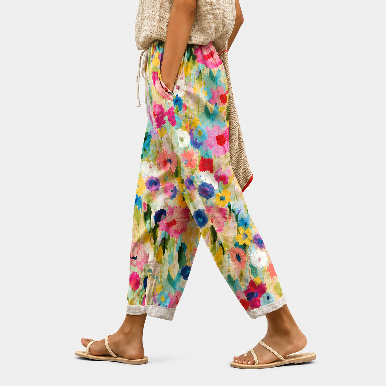 Pantaloni a Fiori Colorati
