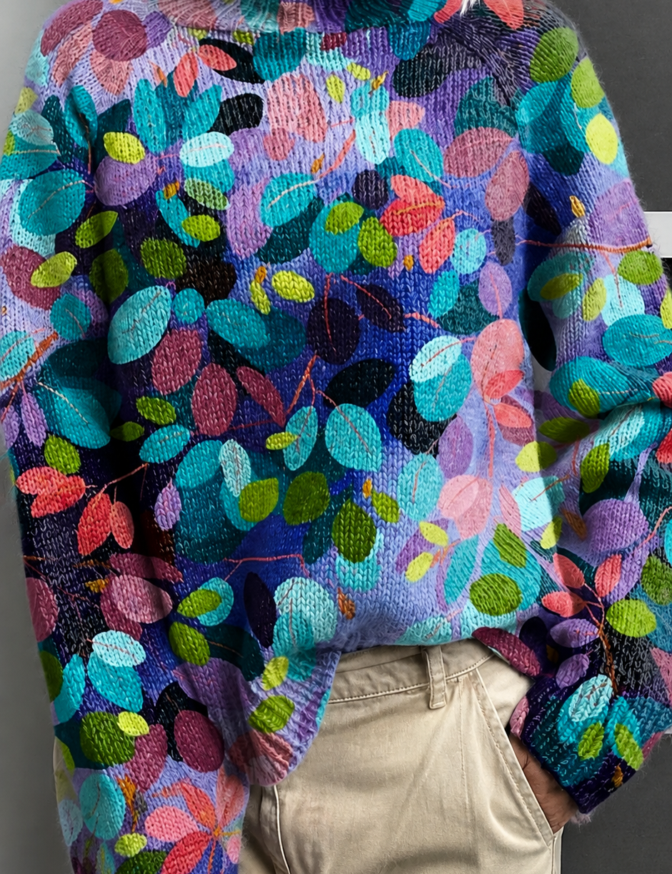 Maglione a Collo Alto Multicolore