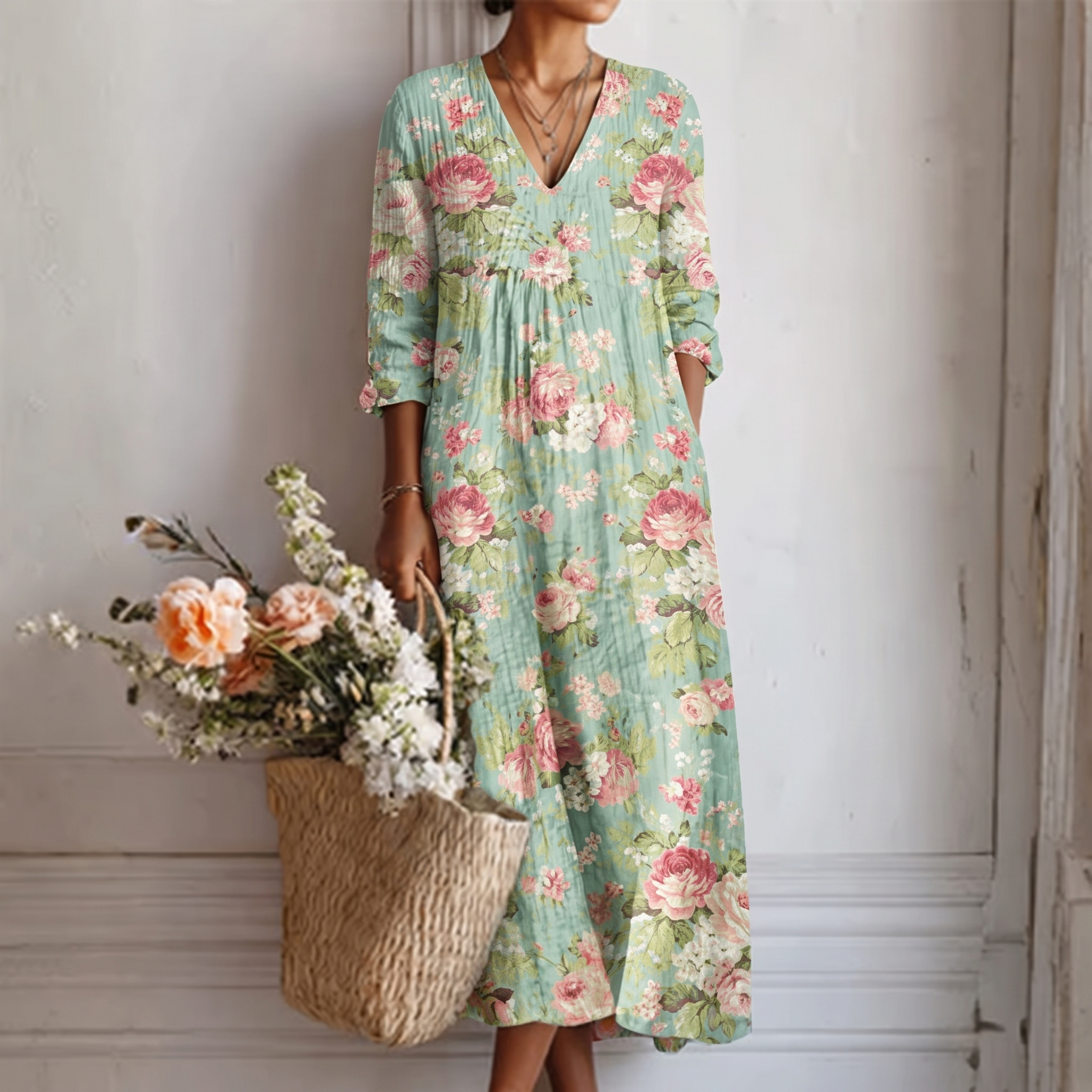 Robe Vilma con un bel motivo floreale