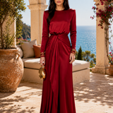 Tamara – Abito Lungo Drappeggiato Satinato